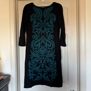 Nine West Black and Teal  Dress